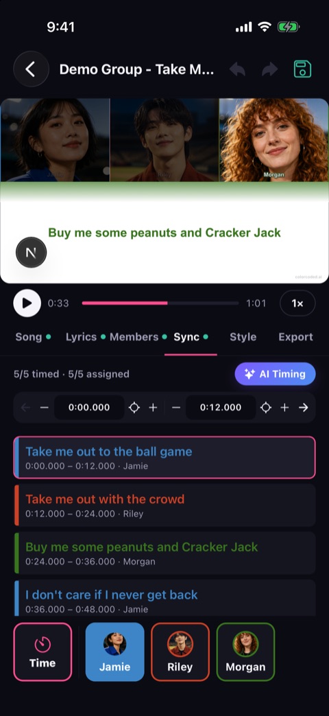 Sync step with member pads in the iPhone app